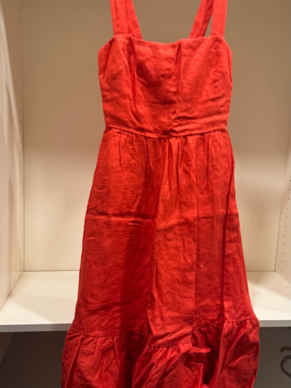Reformation Bright Red Tiered Sundress